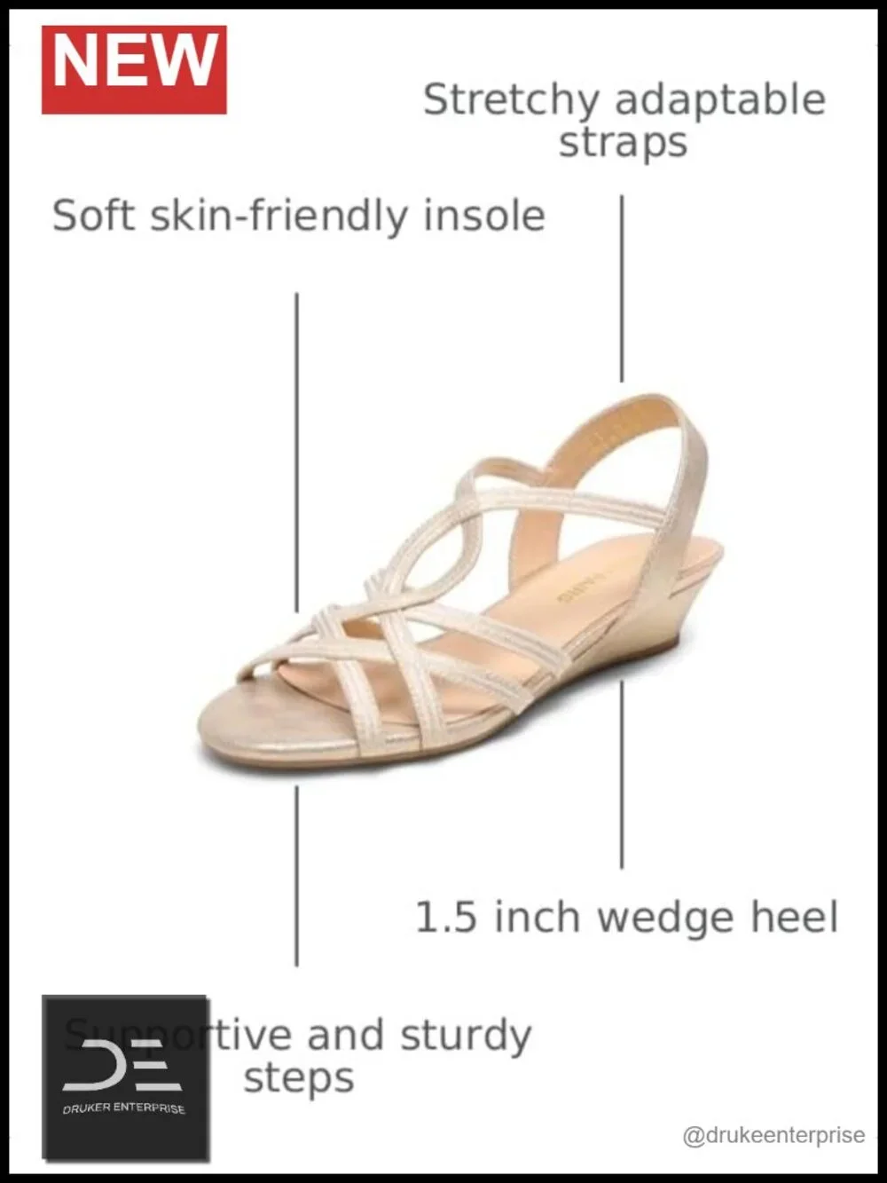 Strappy Wrapped Dressy Wedge Sandals Low Heel Casual Summer Shoes